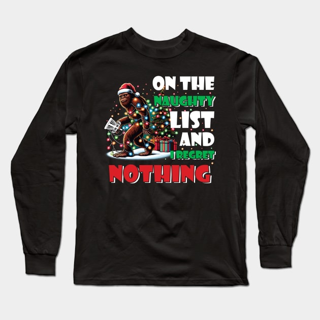 Bigfoot Christmas Golf Shirt Long Sleeve T-Shirt by Schoenberger Willard